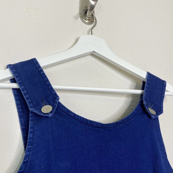 Oasis Denim Overall Pocketed Dress Sz 10 - Picture 3 of 10